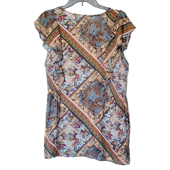 Vintage America V-Neck Flutter Sleeve Blouse - Picture 3 of 9